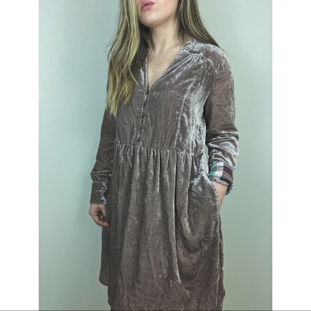 Purple Velvet Midi Dress